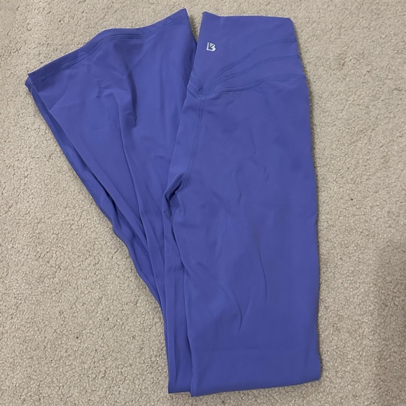 BuffBunny Periwinkle Cross waisted Flare Leggings - Picture 2 of 4